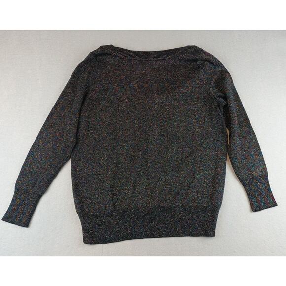 Lane Bryant Womens V Neck Sparkle Sweater Sz 14/16 Black Multi-Color Holiday - Picture 5 of 5